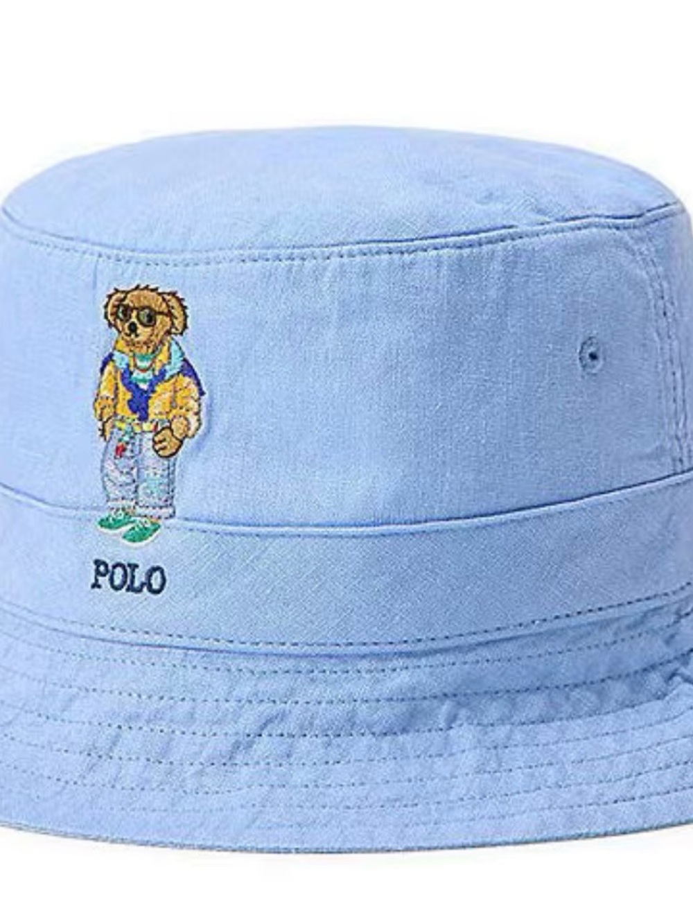 Polo by Ralph Lauren Light Blue Bear Embroidered Bucket Hat
